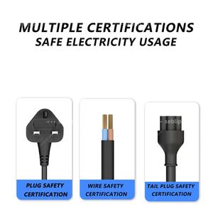 สายไฟปลั๊ก UK พร้อมสายไฟต่อขยาย105ซม. 185ซม. วัสดุพีวีซีตะกั่วทนความร้อนสายไฟต่อขยายสีดำสำหรับบ้านสำนักงาน - Product Image 5