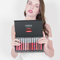 VERONNI — kit de maquillage liquide mat 12 en 1, avec coffret cadeau, étiquette privée, brillant à lèvres