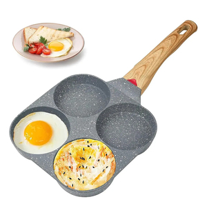 Sartén Antiadherente para Cuatro Huevos con Mango de Baquelita, Revestimiento Cerámico, Forma Cuadrada, Base de Hierro Inoxidable, Apta para Horno y Cocina - Product Image 1