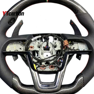 YTcarbon สำหรับ MKX 16+ อะไหล่รถยนต์ อุปกรณ์ตกแต่งภายในรถยนต์ ปรับแต่งสไตล์รถแข่ง พวงมาลัยคาร์บอนไฟเบอร์แท้แบบกำหนดเอง - Product Image 4