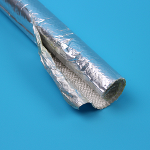 Escudo térmico Reflectante <span class=keywords><strong>Aluminio</strong></span> <span class=keywords><strong>trenzado</strong></span> Escudo reflectante Calor Manga de gestión de cables de fibra de vidrio Manga de fibra de vidrio aluminizada - Product Image 6
