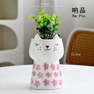Pot à succulentes en céramique en forme de chat, fournisseur direct pour le marché transfrontalier, vente en gros - Product Image 5