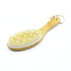 Grossiste en éponges de bain naturelles, brosse de bain longue et douce, éponge de massage en bois pour la <span class=keywords><strong>douche</strong></span>, fabriquée en bambou, outil de bain humide/sec pour le corps - Product Image 3