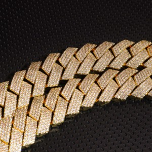<span class=keywords><strong>Collier</strong></span> chaîne maille cubaine Miami sertie de moissanite VVS couleur D avec certificat GRA, épaisseur 20 mm, plaqué or - Product Image 5
