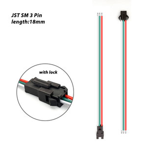 Jst Sm <span class=keywords><strong>3</strong></span> <span class=keywords><strong>Pin</strong></span> Led Light Nam Nữ Cắm Dây Điện Uốn Thiết Bị Đầu Cuối Nối Dây Nịt Dây Cáp Adapter - Product Image 3