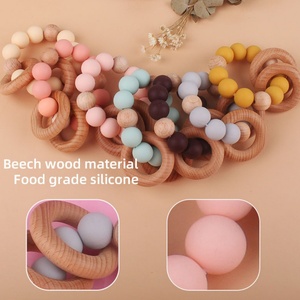 Vente en gros <span class=keywords><strong>Anneau</strong></span> <span class=keywords><strong>de</strong></span> <span class=keywords><strong>dentition</strong></span> pour bébé en silicone <span class=keywords><strong>de</strong></span> qualité alimentaire sans BPA Jouets sensoriels <span class=keywords><strong>Anneau</strong></span> en bois Perles <span class=keywords><strong>de</strong></span> silicone Jouet <span class=keywords><strong>de</strong></span> <span class=keywords><strong>dentition</strong></span> rond pour bébé - Product Image 2