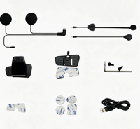 Kit d'accessoires pour casque de moto S6 avec interphone, microphone souple et rigide remplaçable, support de fixation, chargeur USB et autocollants 3M