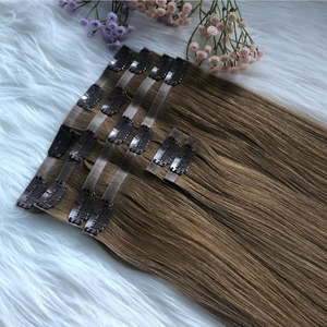 Màu Sắc Tự Nhiên Remy Trinh Nữ Tóc Clip-Trong Phần Mở Rộng 18 '-24' 150G Chịu Nhiệt Miễn Phí Lược & Lưu Trữ Hộp Phong Cách Tự Nhiên - Product Image 4