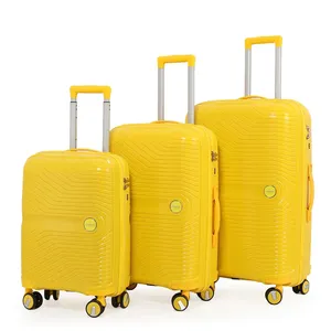 Malas de Viagem PP Trolley Equipaje Maleta Juegos de 3 piezas 20 24 28 pulgadas Irrompible Trolley Equipaje Bolsas de viaje con rueda