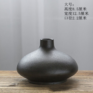 Jarrón de flores tradicional de China, jarrón de cerámica de varias formas en negro, jarrón de porcelana de belleza - Product Image 5