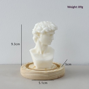 Greek Statue Bust Scented Soy <b>Wax</b> <b>Candle</b> White Classic Sculpture Figurine <b>Candle</b> <b>For</b> Home Table Art Decor Gift - Product Image 6