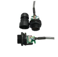 Connecteur de câble Ethernet RJ45 8 broches à montage sur panneau LLT M19, extérieur, étanche IP68, Cat5e