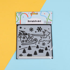 Набор для рисования на заказ для детей, радужная Магическая бумага для скретч-листы с трафаретным рисунком и стилусом - Product Image 3