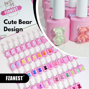 FZANEST 7,5 ml Venta caliente Base desnuda Gel Polish Soak Off Venta al por mayor OEM/ODM Etiqueta privada Fuente <span class=keywords><strong>de</strong></span> lámpara LED Sweet Bear Bottle Packing - Product Image 4