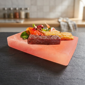 Hot Selling High Quality Refined Natural Himalayan <b>Pink</b> Salt Cooking Slab Premium a Grade Stainless Steel Holder Box Pakistan - Product Image 1
