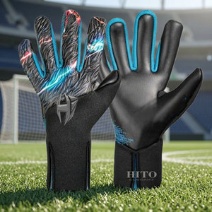 Gants de gardien de but de football de sport pour jeunes et adultes, couleur noire, bonne qualité, avec protection des doigts et double protection du poignet - Product Image 2