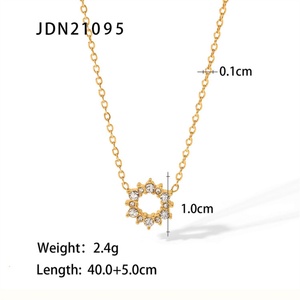 Accesorios de Moda para Mujer, Collares con Colgante Redondo de Cristal Hueco, Chapado en Oro de 18k sobre Acero Inoxidable - Product Image 6
