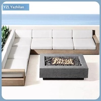 Ensemble de canapés en teck massif de style nordique pour villas, hôtels et resorts - Canapé de jardin avec table basse