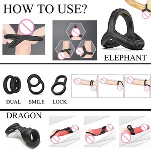 3 en 1 ilioft iliilicono enenis ings ex Oy para Men & ououples-igigger, onger asting recreciciones 100% Safe etter rrgasms para Her - Product Image 2