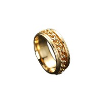 Ensemble de bijoux géométriques en acier inoxydable pour hommes, style Hip Hop urbain, comprenant collier cubain, bracelet et bague, plaqué or 18 carats