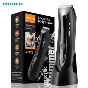 PRITECH Electric Body Hair Trimmer Recargable Ball Hair Trimmer Impermeable Púbico Ingle Hair Trimmer para hombres