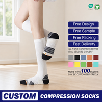 Nouvelles chaussettes de course professionnelles pour marathon, pour femmes, avec compression élastique du mollet, antibactériennes, en nylon/coton, pour le sport et la corde à sauter