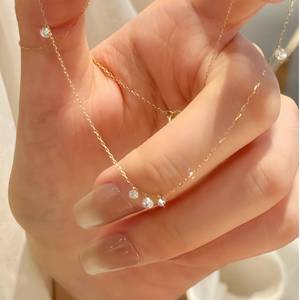 Collar de Plata de Ley S925 con Zirconia en Forma de Gota de Agua y Ojo de Caballo, Minimalista, Versátil, de Lujo, con Cristales Brillantes - Product Image 1
