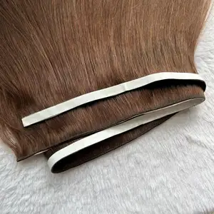 Máquina de pelo con cinta alineada de cutícula dibujada doble, extensiones de cabello humano 100% de trama, cabello Remy virgen crudo Invisible de la mejor calidad