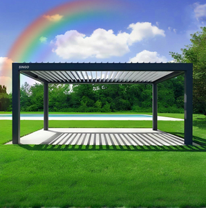 Gazebo de Estilo Europeo <span class=keywords><strong>SINSO</strong></span>, Pérgola Modular Independiente para Patio, Jardín y Sol, con Pantalla Lateral - Product Image 6