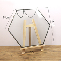 Cadre en métal avec panneau en verre pour collection de pièces de monnaie, boîte de présentation hexagonale pour pièces de monnaie