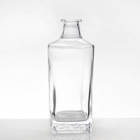 Bouteille de vodka en verre Super Flint 700 ml 750 ml 70 cl pour bar, bouteille de tequila, whisky, brandy 700 ml