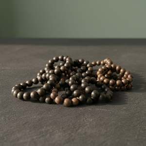 สร้อยข้อมือไม้กอกสีดำลูกปัดไม้ธรรมชาติสร้อยข้อมือมาลาขนาด8มม. 10มม. 12มม. 15มม. 18มม. เครื่องประดับสวดมนต์ทำสมาธิ - Product Image 1