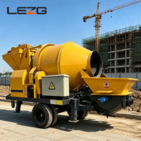 Machine intégrée mobile certifiée CE pour le mélange et le pompage de béton diesel, sur remorque, pour le marché de la construction rurale africaine