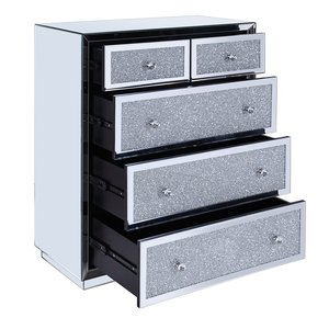 Modern Shinny Crystal <strong>Bedside</strong> Table <strong>Mirror</strong> Nightstand Bedroom Furniture Accent <strong>Cabinet</strong> for Home Hotel Furniture - Product Image 6