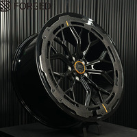Jantes forgées personnalisées GUDE 19 20 21 22 pouces avec anneau de finition en fibre de carbone pour Corvette C8, BMW G80 G81, Audi RS4, Nissan GTR