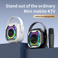Machine de karaoké portable pour enfants avec microphone sans fil, lumières LED RGB, mini enceinte rechargeable pour fêtes à domicile, cadeau