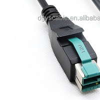 Kabel pemindai kode batang, 10ft 12v bertenaga usb konektor inti ke inti DC plug barcode untuk pemindai pos kabel