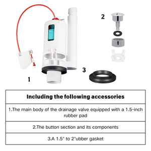 Válvula de Descarga Flexible para <span class=keywords><strong>Inodoro</strong></span> T0219TFK, Compatible con Juntas de 1.5" y 2", Altura Ajustable, Instalación Dual - Product Image 2