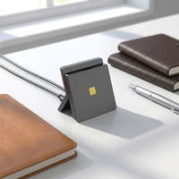 Lector de Tarjetas Inteligentes USB Rocketek CR319 y Adaptador de Tarjeta SIM, Lector de Tarjetas de Identificación con Chip IC de Contacto para Computadora de Escritorio y Portátil