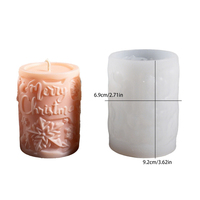 Moule en silicone cylindrique flocon de neige sapin de Noël en relief, résistant à la chaleur, pour bougies, bricolage, aromathérapie, plâtre