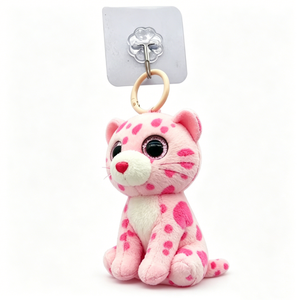 Custom Cartoon Embroidered Pink <b>Leopard</b> Plush Pillow Keychain <b>Backpack</b> Charm & Mini Bag Pendant for Stress Relief - Product Image 3