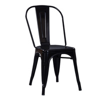 Meilleure vente chaise de salle à manger de restaurant empilable en fer avec dossier en métal multicolore à bas prix