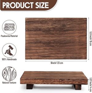 Nordic Paulownia Wood Eco-Friendly Minimalist Cosmetic Storage <b>Rack</b> Bath Tray with <b>Plate</b> Dish Rectangle Shape - Product Image 5