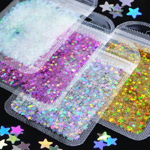Yantuo 3D Sparkly Five Pointed Star Nail Flakse Designs 2G Bag Star Nail Art Lentejuelas para Mujeres Niñas Manicura Decoraciones brillantes - Product Image 1