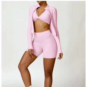 Completi <span class=keywords><strong>Sportivi</strong></span> all'Ingrosso per Palestra e Yoga con <span class=keywords><strong>Leggings</strong></span> <span class=keywords><strong>Corti</strong></span> a Vita Alta da Donna per Allenamento Fitness - Product Image 5