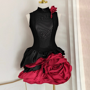 Sexy Black and Red Dress - Women's Elegant Party Wear Sexy Black and Red Dress - Women's Elegant Party Wear