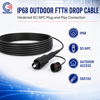 100m FastConnect Gehärtetes SC APC G657A2 Outdoor FTTH-Anschlusskabel IP68 Plug-and-Play 1-Kern LSZH Glasfaserkabel