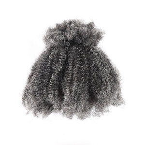 Salt and Pepper Afro Kinky Bulk Human Hair <strong>Grey</strong> Color for Braiding <strong>Braids</strong> 50gram - Product Image 2