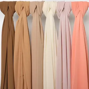 Bufanda musulmana de gasa para mujer, Hijab musulmán a la moda de fábrica, chal Abaya Telekun pesado de 70x180cm