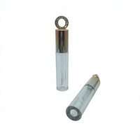 Vente en gros Rond de luxe Tube de brillant à lèvres en plastique transparent Récipient d'emballage cosmétique vide personnalisé Capacité de 3ml